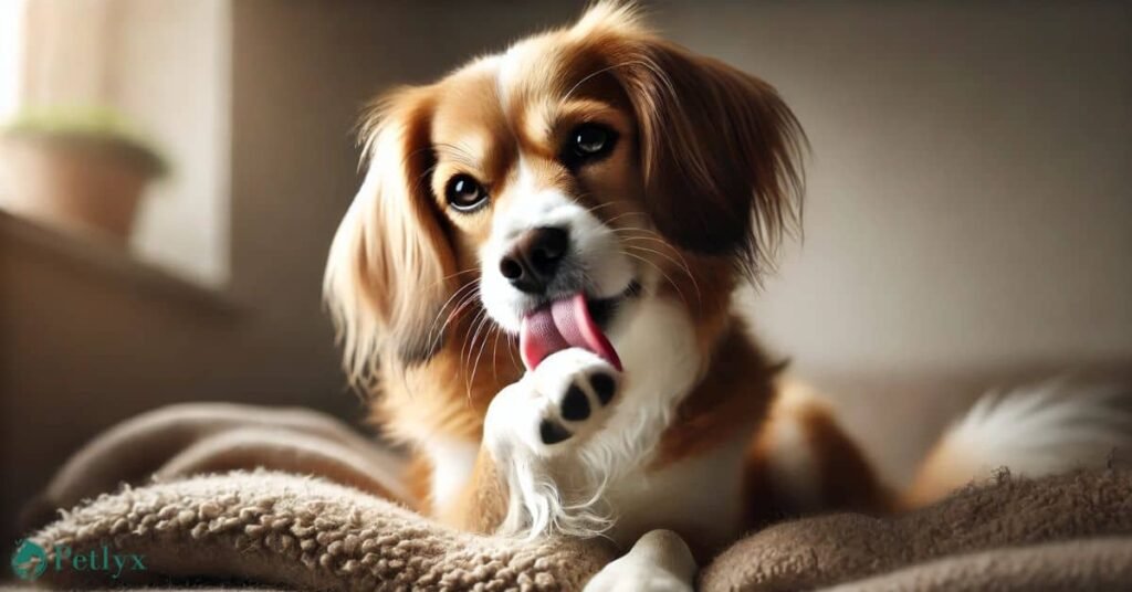 why do dogs lick their paws